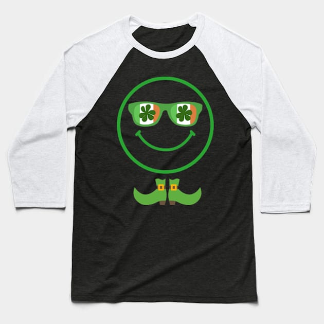 st patrick day irish emoji face Baseball T-Shirt by soft and timeless